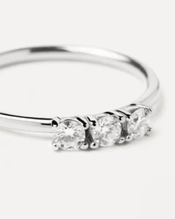 Diamonds And White Gold Trio Ring -Fashion Accessories AN06 014 alt1
