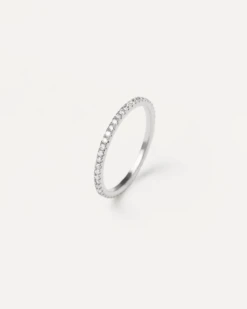 Diamonds And White Gold Eternity Mini Ring -Fashion Accessories AN06 015 alt2