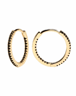 Black Medium Hoops -Fashion Accessories AR01 176 U 3 scaled