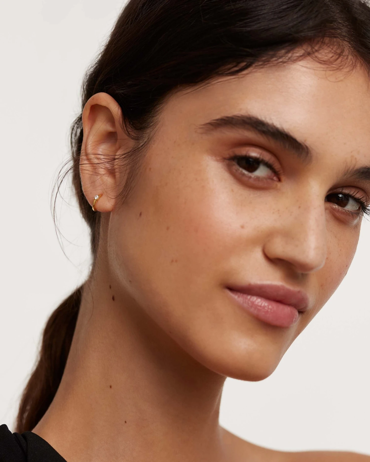 White Solitary Earrings 2 White Solitary Earrings - Image 2