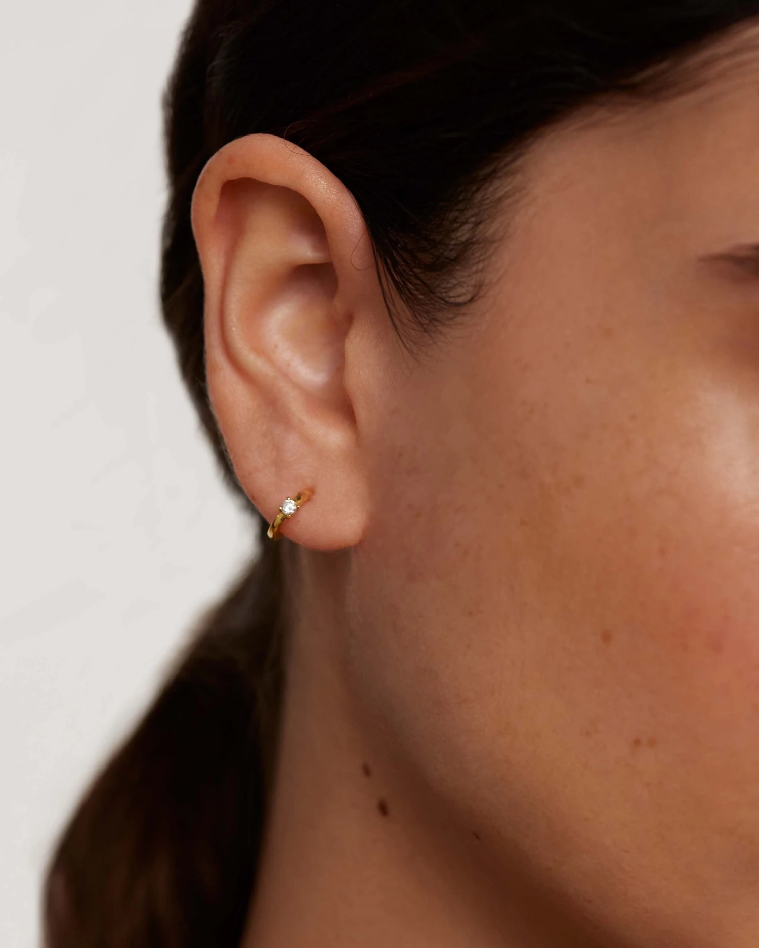 White Solitary Earrings 4 White Solitary Earrings - Image 4