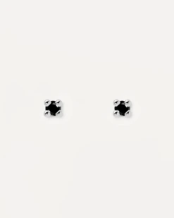 Black Essentia Silver Earrings -Fashion Accessories AR02 093 U grid1 2