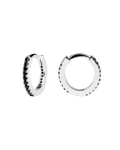 Black Mini Hoops Silver 9 Black Mini Hoops Silver -Fashion Accessories AR02 170 U 2 scaled