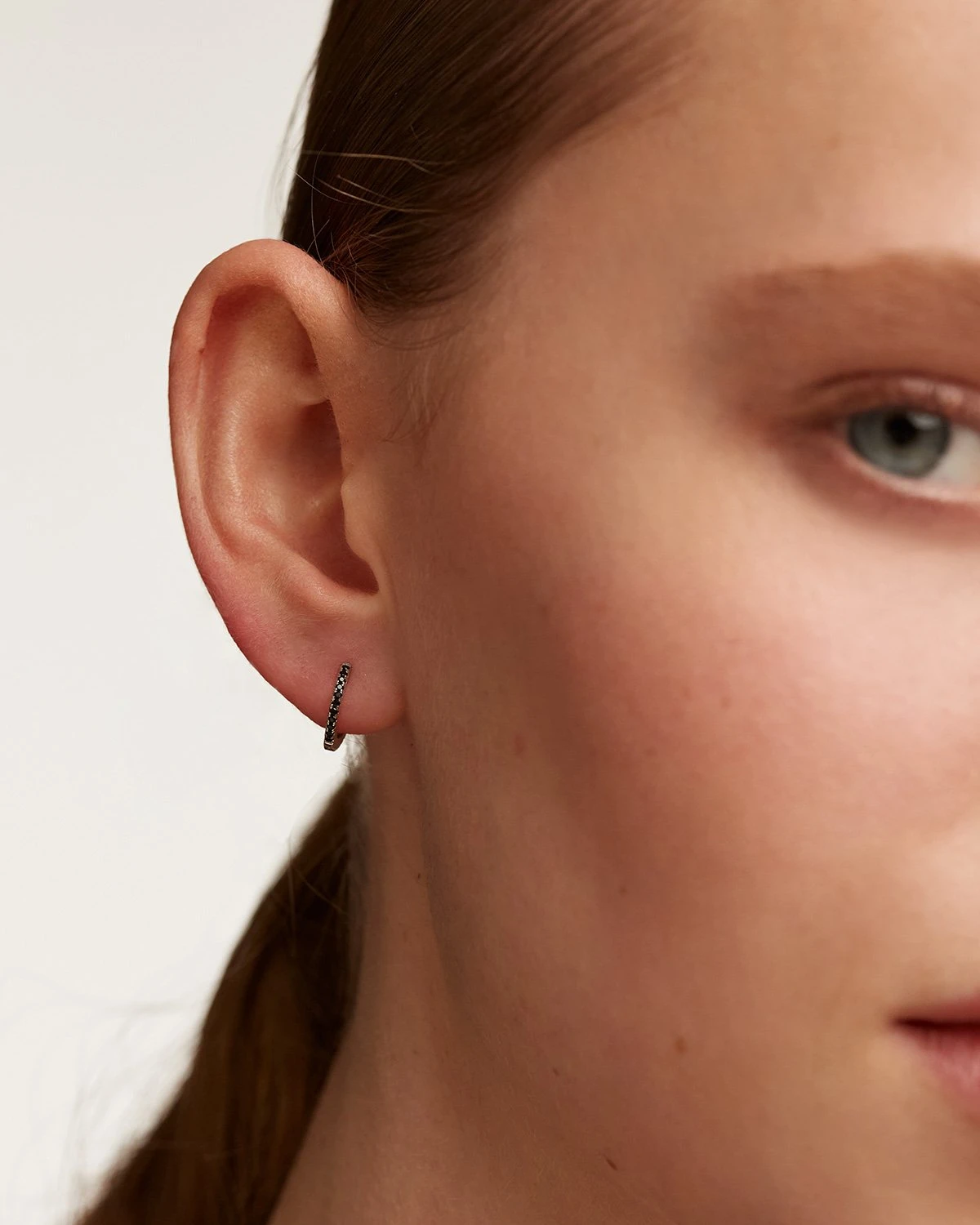 Black Mini Hoops Silver 5 Black Mini Hoops Silver - Image 5