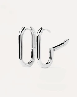 Beat Silver Hoop Earrings -Fashion Accessories AR02 923 U alt1