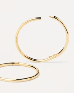 Gold Essential Medium Hoops -Fashion Accessories AR05 008 U Alt2