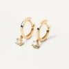 Diamonds And Gold Drop Hoops