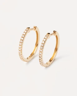 Diamonds And Gold Eternity Medium Hoops 15 Diamonds And Gold Eternity Medium Hoops -Fashion Accessories AR05 016 U alt2