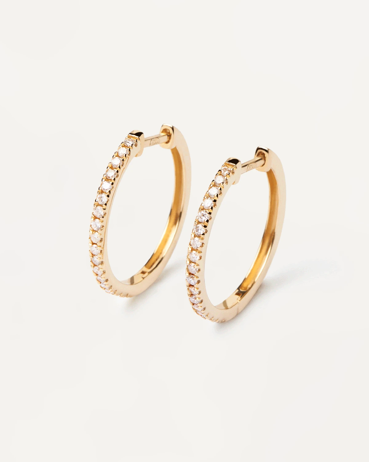 Diamonds And Gold Eternity Medium Hoops 8 Diamonds And Gold Eternity Medium Hoops - Image 8