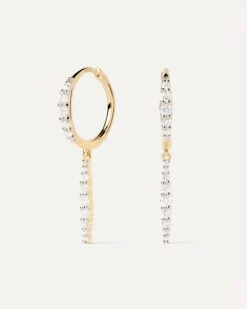 Diamonds And Gold Kate Drop Hoops