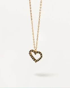 Black Heart Necklace -Fashion Accessories CO01 221 U alt5