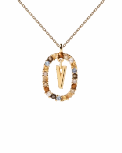 Letter V Necklace -Fashion Accessories CO01 281 U 0 scaled