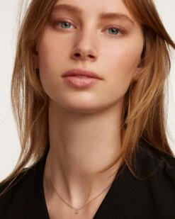 White Solitary Silver Necklace -Fashion Accessories CO02 060 U 0 scaled