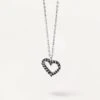Black Heart Necklace Silver