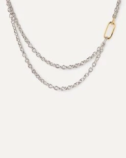 Double Beat Chain Necklace -Fashion Accessories CO02 626 U alt1 scaled