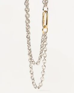Double Beat Chain Necklace -Fashion Accessories CO02 626 U alt2
