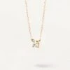 Diamonds And Gold Solitaire Mini Necklace