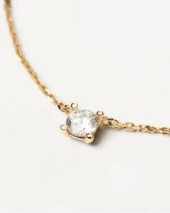 Diamonds And Gold Solitaire Medium Necklace -Fashion Accessories CO05 002 U alt9 scaled