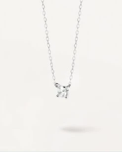 Diamonds And White Gold Solitaire Mini Necklace