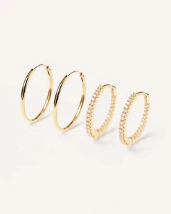 White Medium Hoops Bundle