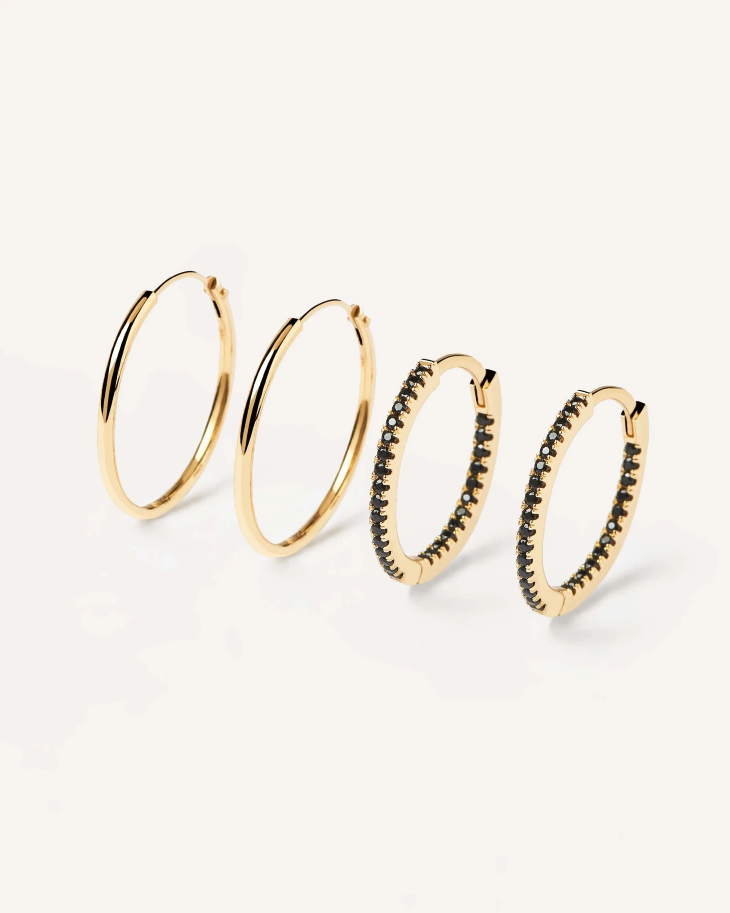 Black Medium Hoops Bundle 1 Black Medium Hoops Bundle