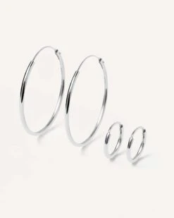 Mini&Large Silver Hoops Bundle