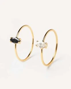 White&Black India Rings Bundle