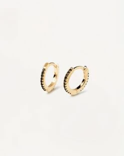 Fashion Accessories 4 Black Mini Hoops