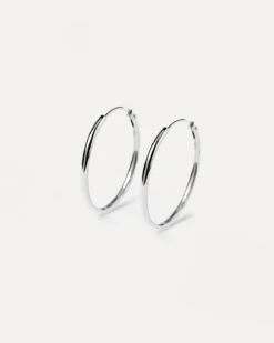 Medium Hoops Silver -Fashion Accessories PACK BLACKMEDIUMSILVERHOOPS 2