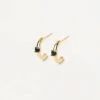 Black Solitary Earrings