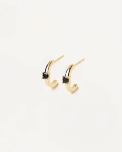 Black Solitary Earrings
