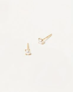 Solitary Mini Pearl Earrings