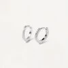 White Mini Hoops Silver