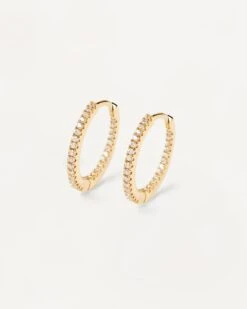 White Medium Hoops -Fashion Accessories PACK WHITEMEDIUMGOLDHOOPS 1