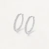 White Medium Hoops Silver