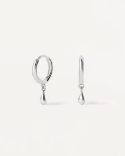 Teardrop Silver Single Hoop Earring 11 Teardrop Silver Single Hoop Earring -Fashion Accessories PG02 025 U alt9 scaled