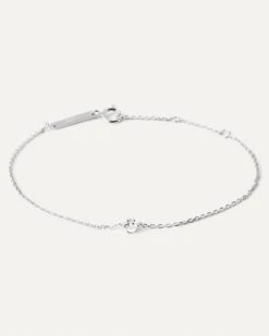 White Solitary Bracelet Silver -Fashion Accessories PU02 078 U alt5