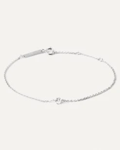 White Solitary Bracelet Silver