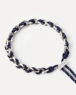 Midnight Rope And Chain Silver Bracelet 19 Midnight Rope And Chain Silver Bracelet -Fashion Accessories PU02 687 U alt1 scaled