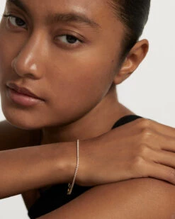 Diamonds And Gold Tennis Bracelet -Fashion Accessories PU05 571 beauty1